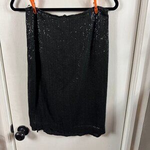 Lafayette 148 black sequin silk skirt formal evening wear